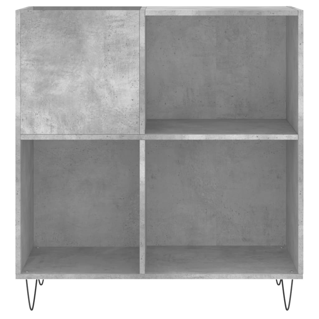 Record Cabinet Concrete Grey 84.5x38x89 cm Engineered Wood
